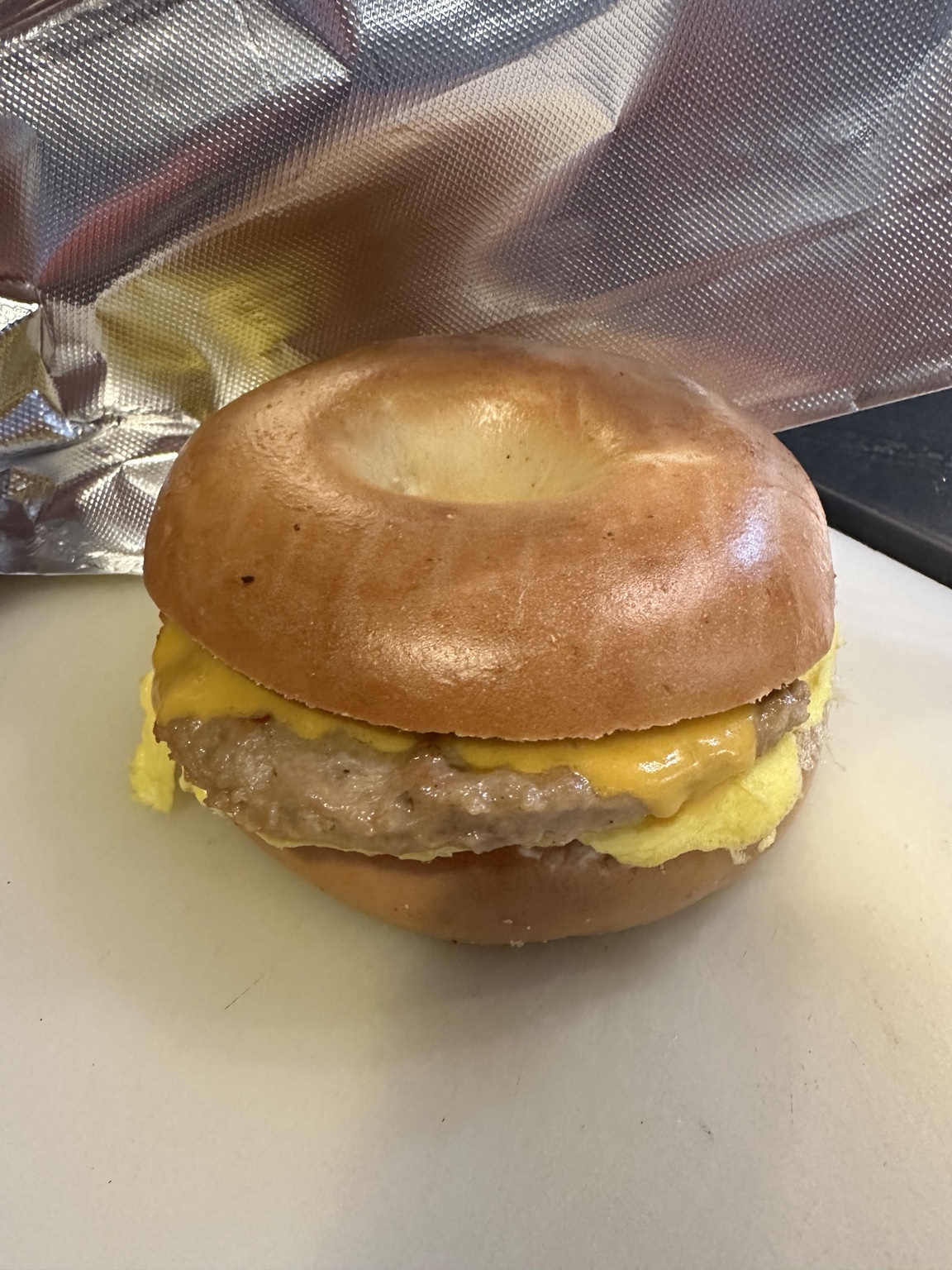 Uptown breakfast bagel sandwich
